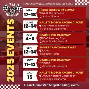 Heartland Vintage Racing 2025 Schedule